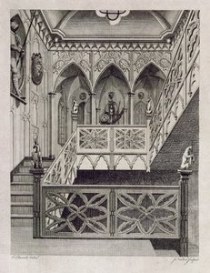 Staircase at Strawberry Hill, engraved by J. Newton, from 