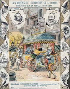 Assassination of Henri IV by Francois Ravaillac in the Rue de la Ferronerie on 14 May 1610 - From a Protective Sleeve for School Books, Late 19th Century by E. Letellier