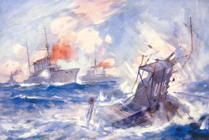 The Sinking of the German Submarine U15 by HMS Birmingham