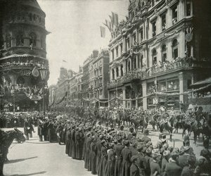 The Royal Procession: Passing the Eastern End of Cheapside, London