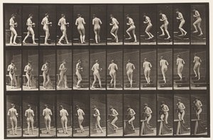 Turning and Ascending Stairs, Pitcher & Goblet in Hands by Eadweard Muybridge