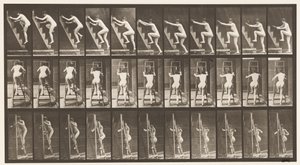 Plate 110. Ascending Stepladder, Two Steps at a Time by Eadweard Muybridge