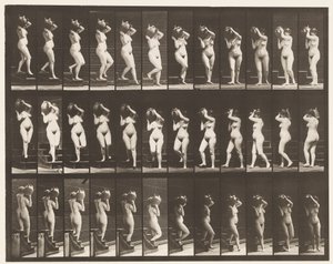 Descending Stairs; Turning Water Jar on Right Shoulder by Eadweard Muybridge