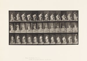 Plate 216. Bending to Fill Water Jar; Placing Jar on Head by Eadweard Muybridge