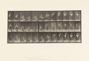 Lifting 30 lb Basket from Ground to Head, Turning by Eadweard Muybridge