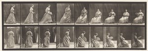 Sitting and Flirting a Fan by Eadweard Muybridge