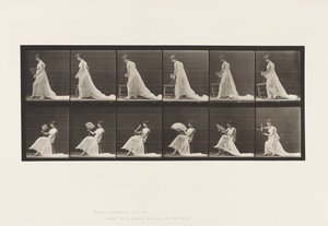 Placing Chair, Sitting and Flirting a Fan by Eadweard Muybridge