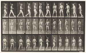 On Guard, Walking and Turning Around by Eadweard Muybridge