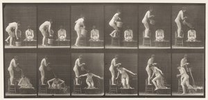 Plate 406. Two Models, Pouring Bucket of Water Over One by Eadweard Muybridge