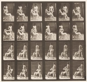 Two Models, 8 Brings Cup of Tea, 1 Takes Cup & Drinks, 1872-1885 by Eadweard Muybridge