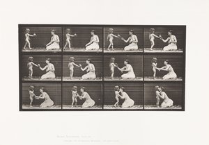 Two Models, Child Bringing Bouquet by Eadweard Muybridge