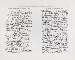 Subscribers to Animal Locomotion by Eadweard Muybridge: Artists, Painters, Sculptors, etc; Authors of Works on Art by Eadweard Muybridge