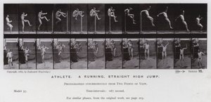 The Human Figure in Motion: Athlete, a running, straight high jump by Eadweard Muybridge