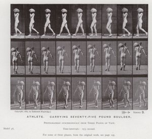 The Human Figure in Motion: Athlete, carrying seventy-five pound boulder by Eadweard Muybridge