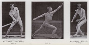 The Human Figure in Motion: Baseball, low ball; Baseball, error by Eadweard Muybridge