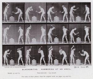 The Human Figure in Motion: Blacksmiths, hammering at an anvil by Eadweard Muybridge