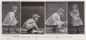 The Human Figure in Motion: Phases occurring in the act of lifting a doll by a child by Eadweard Muybridge