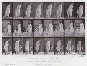 The Human Figure in Motion: Woman and child, Running by Eadweard Muybridge