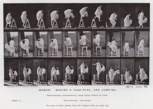 The Human Figure in Motion: Woman, making a high-step, and jumping by Eadweard Muybridge