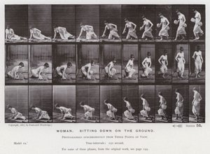 The Human Figure in Motion: Woman, sitting down on the ground by Eadweard Muybridge