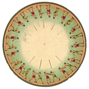 Zoopraxiscope Disc Showing Men Boxing, 1893 by Eadweard Muybridge