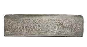 Large molded grey funerary architectural element with two tigers by Eastern Han Dynasty Chinese School