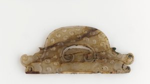 Semi-circular plaque with dragon heads at ends, 5th-4th century BC by Eastern Zhou Dynasty Chinese School