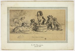The Pipe of Peace (front); Sketch of Village Street (back) by Ebenezer Newman Downard