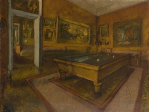 Billiard Room at Ménil-Hubert by Edgar Degas