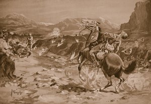 Captain Jotham is Shot Dead in Attempting to Rescue One of His Men by Edgar Alfred Holloway