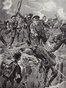 Corporal Joseph Davies and Eight Men Routing with Bayonets a Party of Germans, Delville Wood, France, 20 July 1916 by Edgar Alfred Holloway