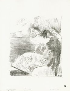 At The Theatre - Woman with a Fan by Edgar Degas