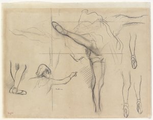 Dancer - Six Sketches by Edgar Degas
