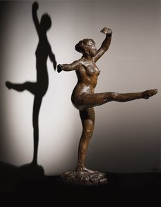 Dancer, Fourth Position Front, on Left Leg, Third Study, c. 1882-1885; c.1919-1937