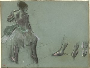 Dancer Seen from Behind and Three Studies of Feet by Edgar Degas