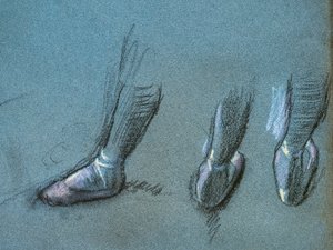 Dancer from Back and Three Foot Studies (detail) by Edgar Degas