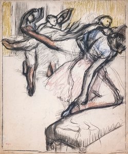 Dancers Practicing at the Opera Foyer by Edgar Degas