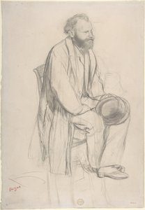 Édouard Manet, Seated, Holding His Hat by Edgar Degas