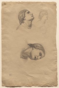 Four Studies of the Head of a Young Italian Woman by Edgar Degas