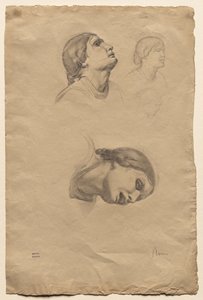 Four Studies of the Head of a Young Italian Woman by Edgar Degas