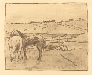Horses in the Meadow by Edgar Degas