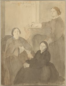 Mme. Michel Musson and Her Daughters, Estelle and Désirée by Edgar Degas