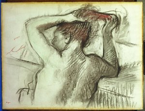 Nude Combing Her Hair by Edgar Degas