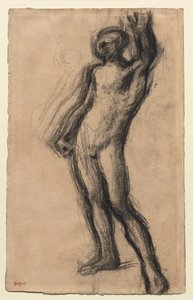 Nude Man Standing, with Left Hand Raised, c1900 by Edgar Degas