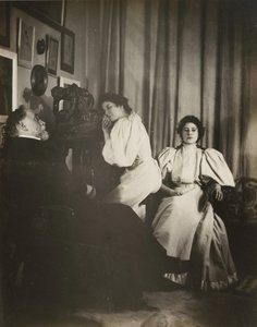 Self-Portrait with Christine and Yvonne Lerolle by Edgar Degas