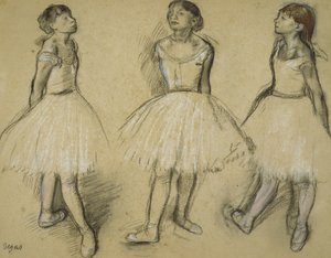 Three Studies of a Dancer in Fourth Position by Edgar Degas