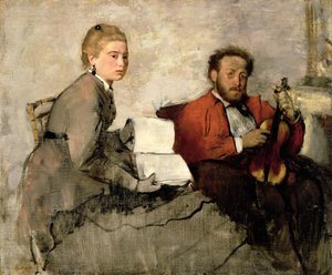 Violinist and Young Woman by Edgar Degas