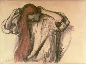 Woman Combing Her Hair