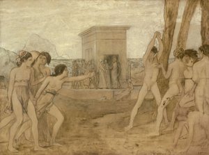 Young Spartan Girls Challenging Boys by Edgar Degas