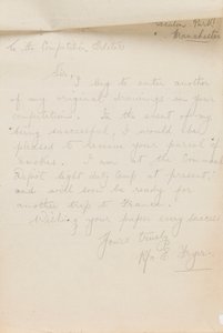 Letter to a Newspaper Competition Editor, 1917 by Edgar Fryer